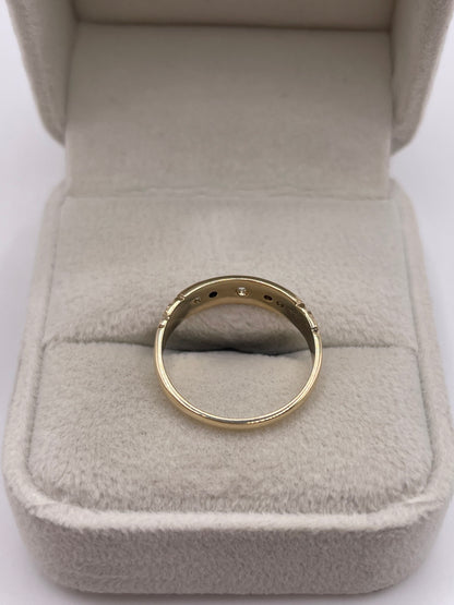 9ct gold topaz and pearl gypsy ring