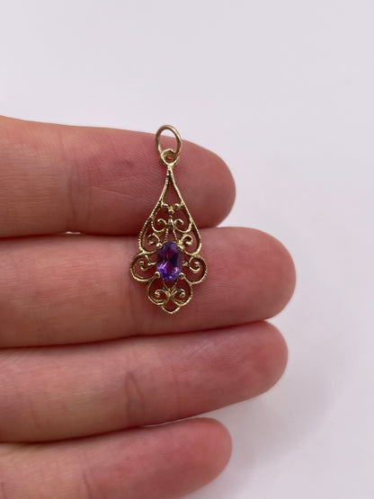 9ct gold amethyst pendant