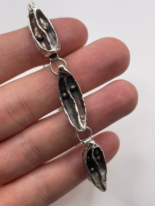Unusual silver bracelet