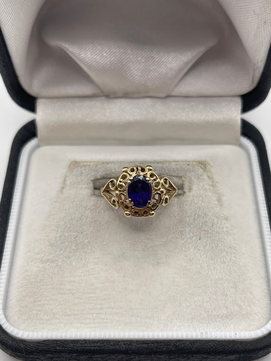 9ct gold amethyst ring