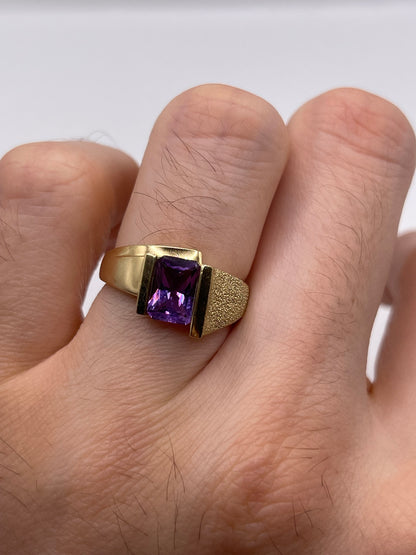 9ct gold amethyst ring