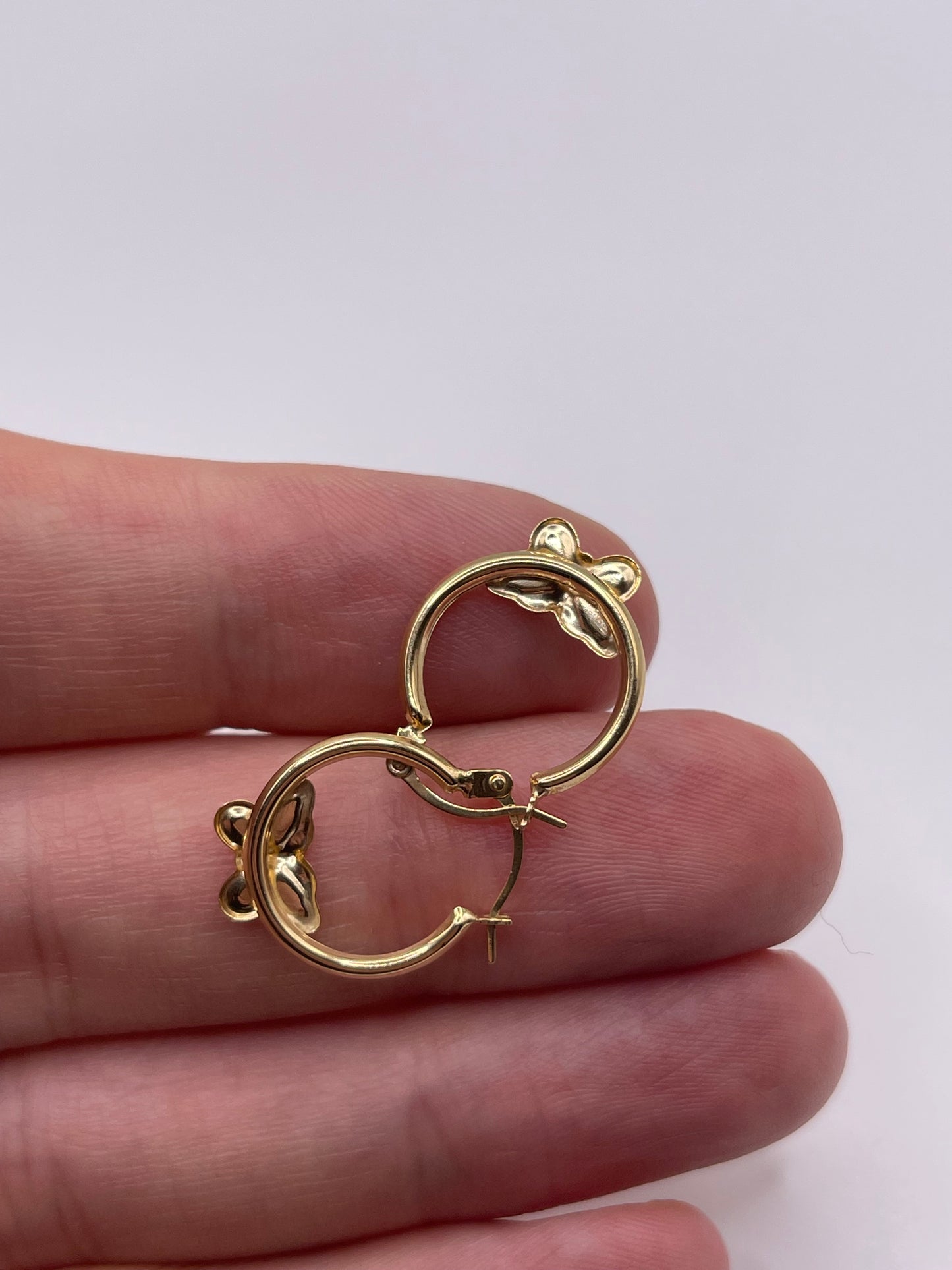 9ct gold enamel butterfly earrings