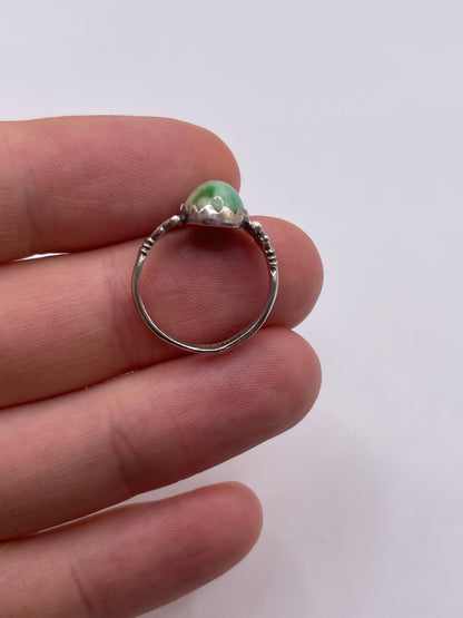 Silver gemstone ring