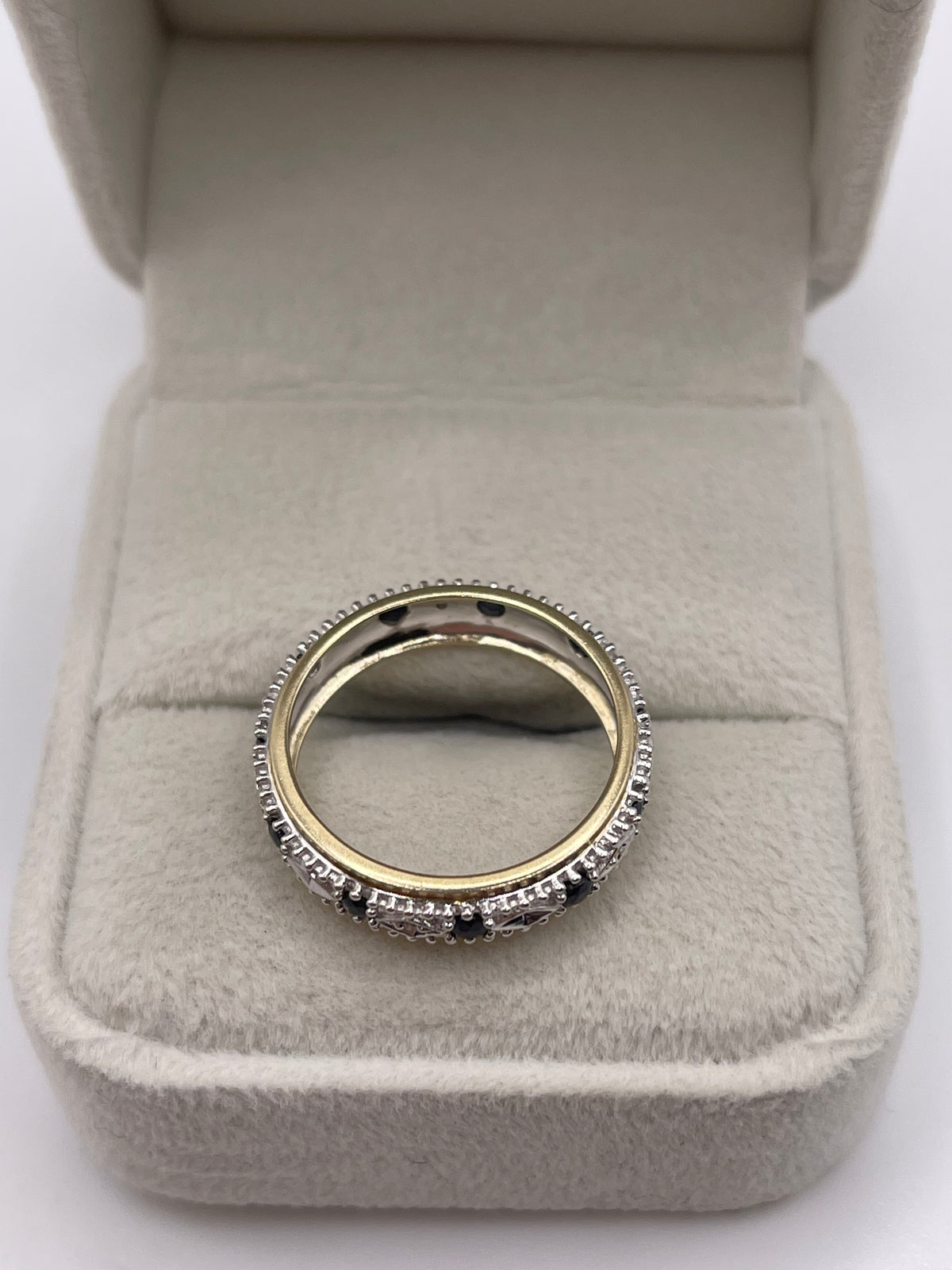 9ct gold sapphire and diamond eternity ring