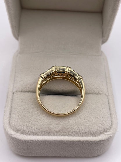 9ct gold sapphire and diamond ring