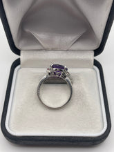Load image into Gallery viewer, Silver amethyst ring
