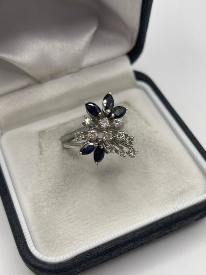 18ct white gold sapphire and diamond ring