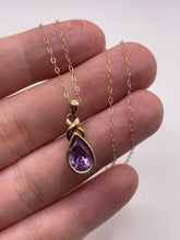 Load image into Gallery viewer, 9ct gold amethyst necklace
