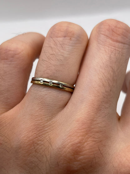 9ct two tone gold diamond ring