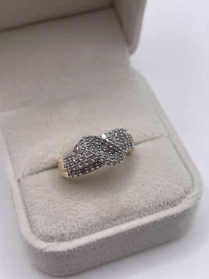 9ct gold diamond cluster ring