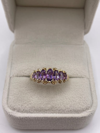 9ct gold amethyst ring