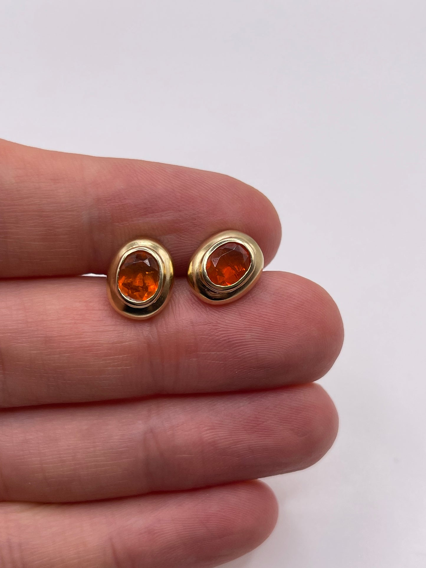 9ct gold fire opal earrings