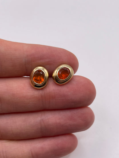 9ct gold fire opal earrings