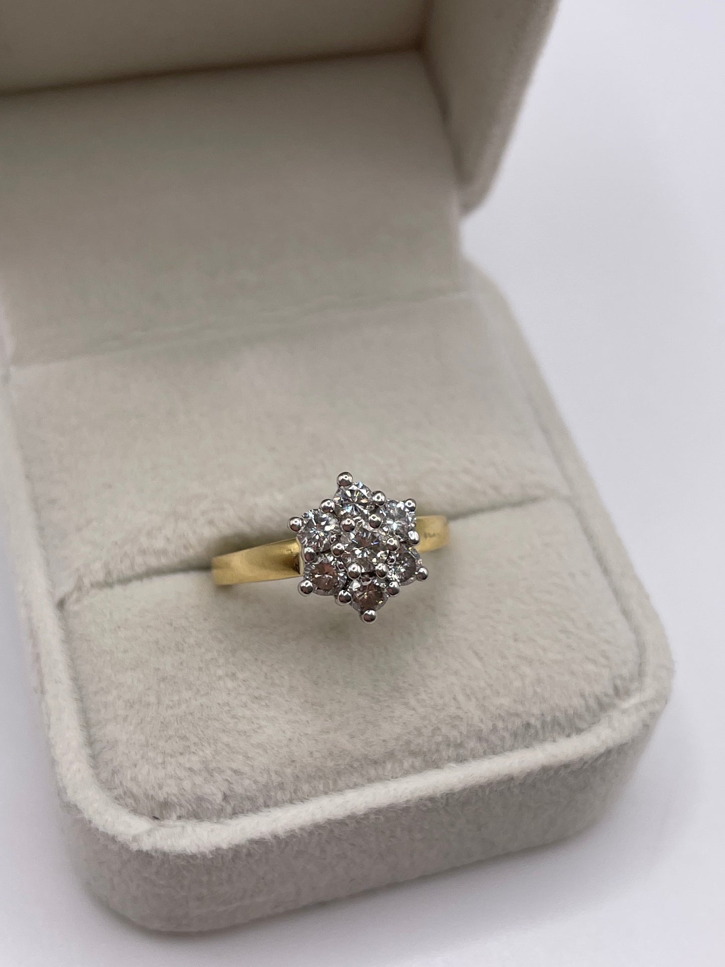 18ct gold 75 point diamond ring