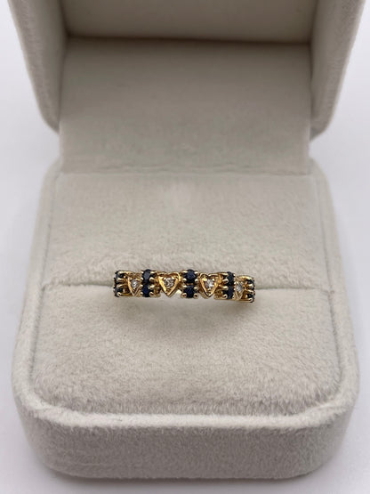9ct gold sapphire and diamond ring