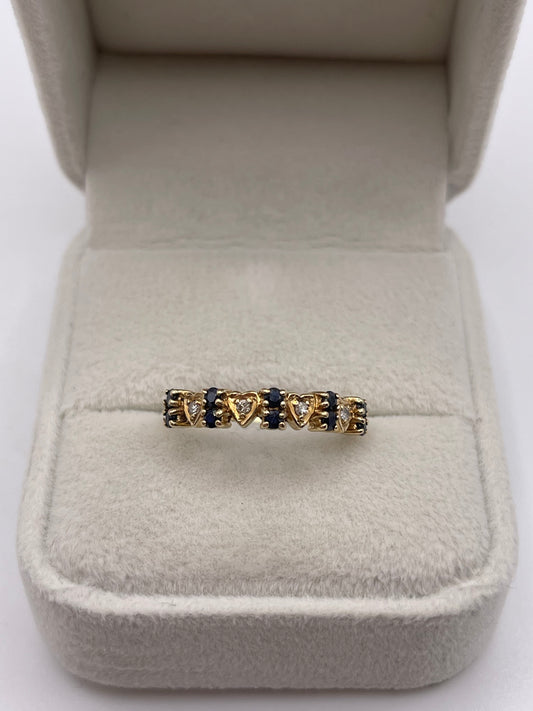 9ct gold sapphire and diamond ring