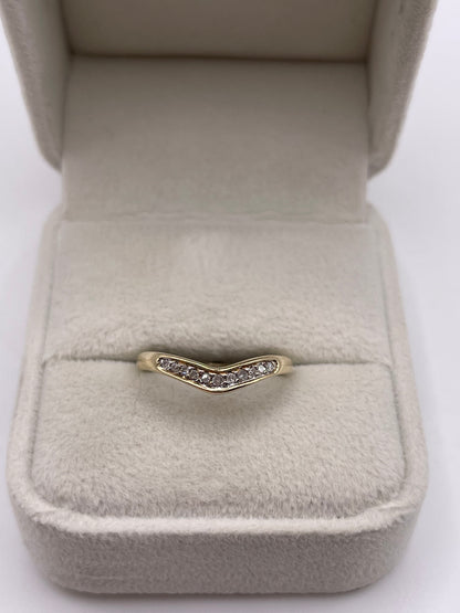 9ct gold diamond wishbone ring