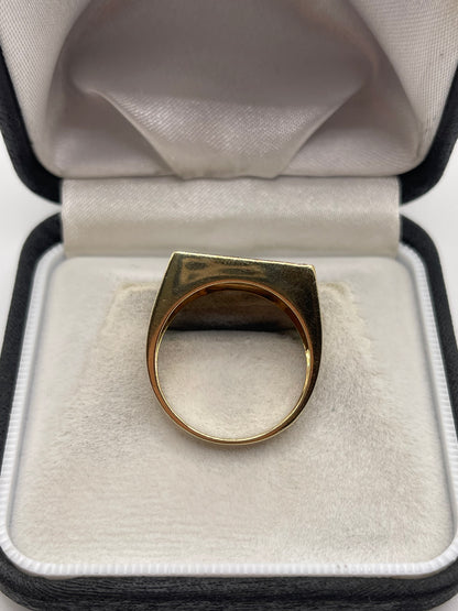 9ct gold onyx and diamond ring