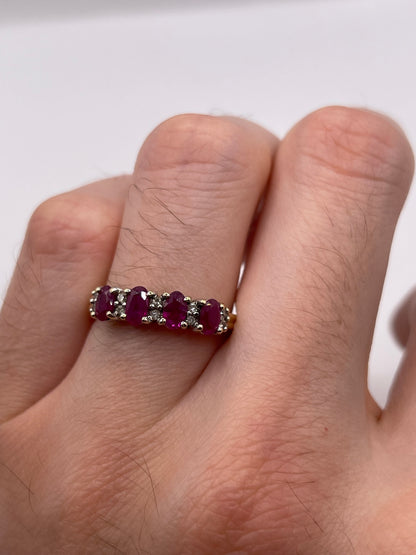 9ct gold ruby and diamond ring