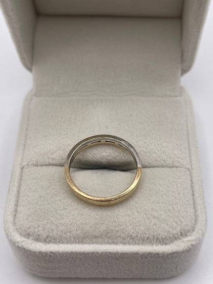 9ct two tone gold diamond ring