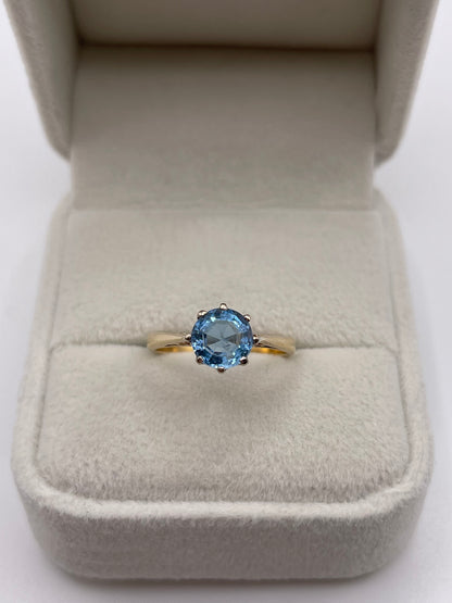 9ct gold blue topaz ring