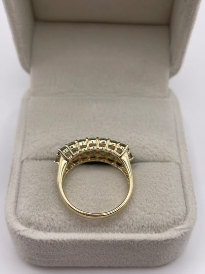 9ct gold green sapphire cluster ring