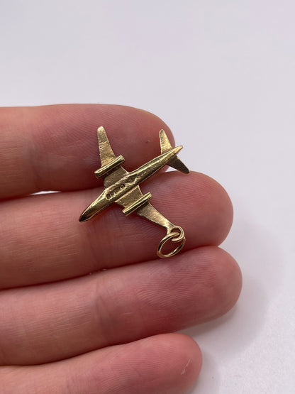 9ct gold aeroplane charm