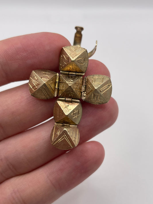 9ct gold Masonic orb ball pendant