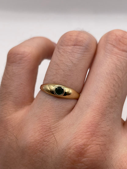 9ct gold emerald gypsy ring