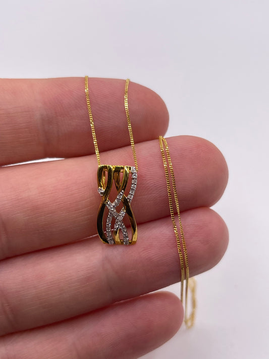 9ct gold diamond necklace