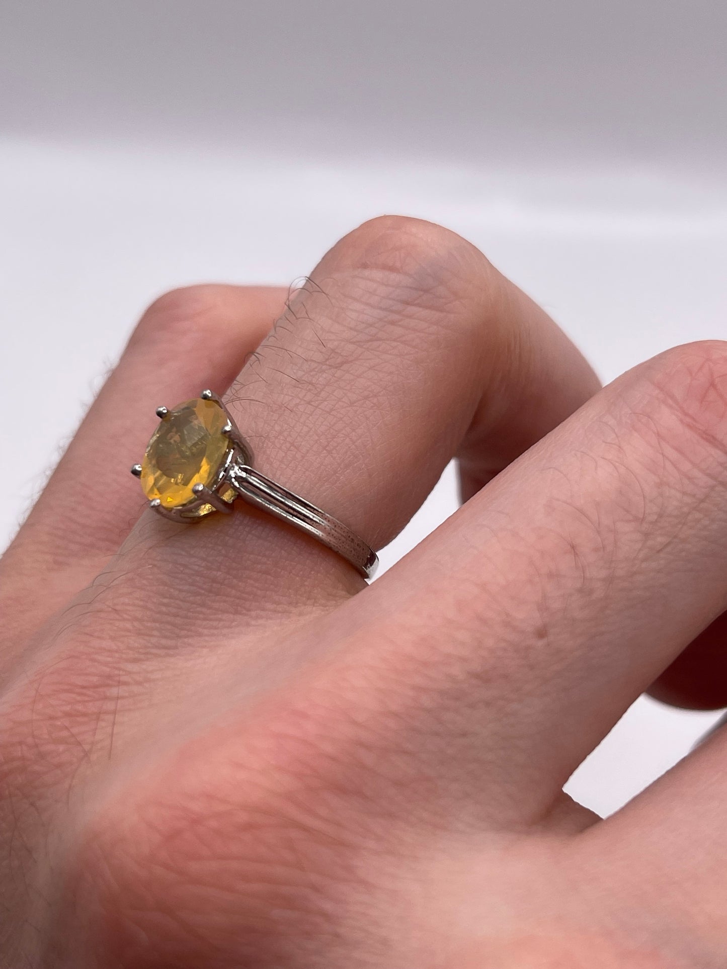 Silver opal ring