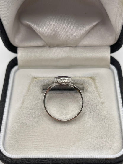 9ct white gold amethyst ring