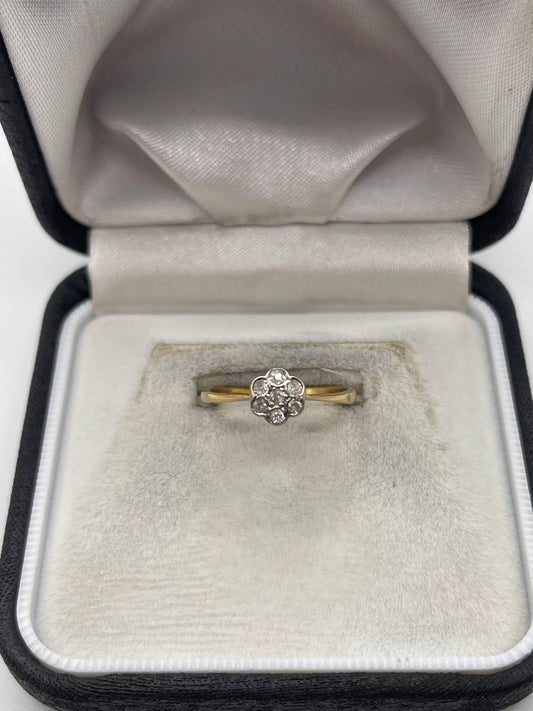 Antique 18ct gold platinum diamond ring