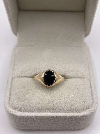 9ct gold onyx signet ring