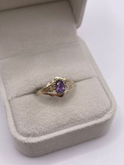 9ct gold amethyst ring