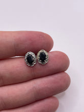 Load image into Gallery viewer, 9ct gold sapphire and diamond earrings
