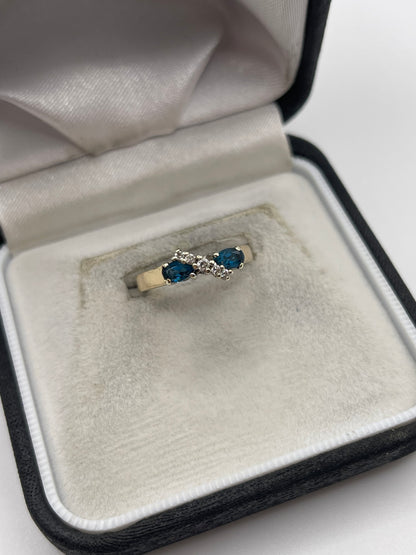 9ct gold topaz and diamond ring