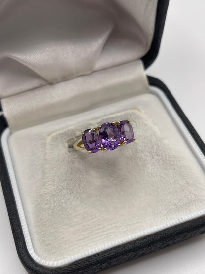 9ct gold amethyst ring