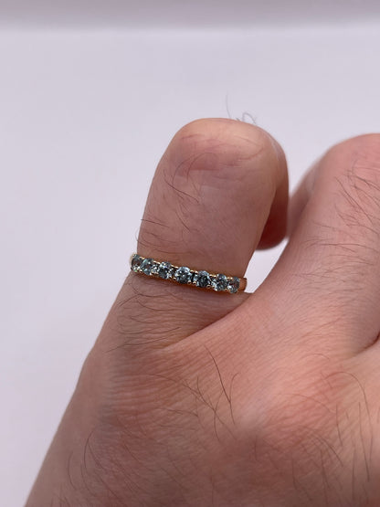 9ct gold blue zircon ring