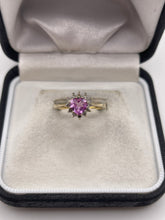 Load image into Gallery viewer, 9ct gold pink topaz and diamond ring
