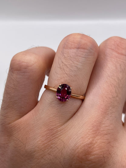 9ct rose gold tourmaline ring