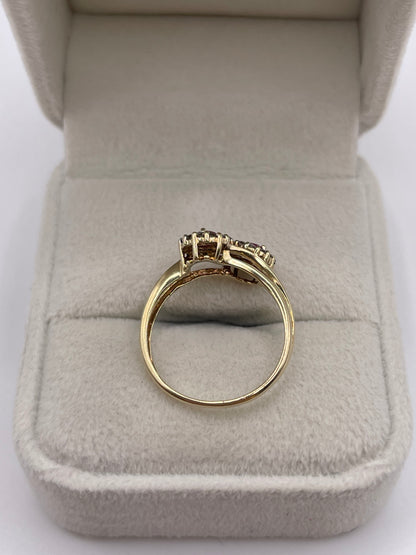 9ct gold ruby and zircon ring