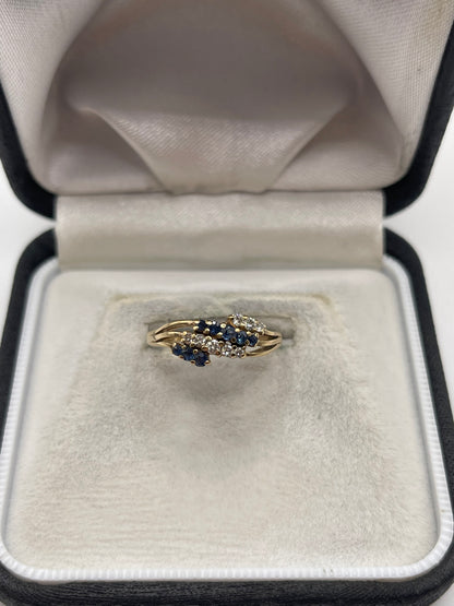 9ct gold sapphire and diamond ring
