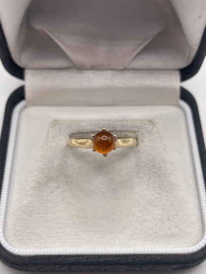 9ct gold amber ring