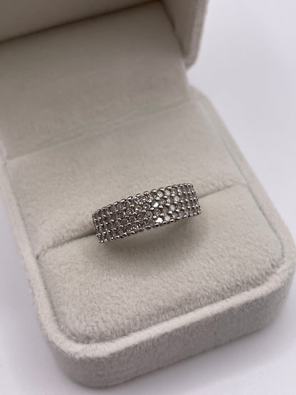 9ct two tone gold diamond cluster ring