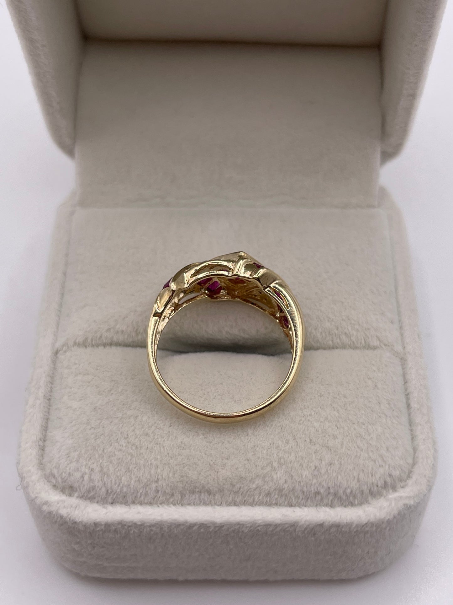 9ct gold ruby and diamond ring