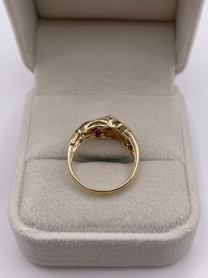 9ct gold ruby and diamond ring