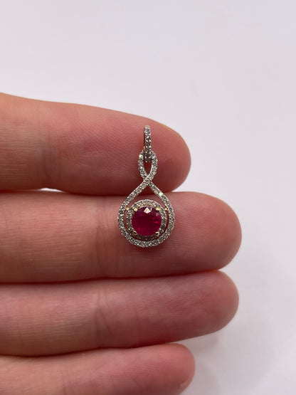 14ct gold ruby and diamond pendant
