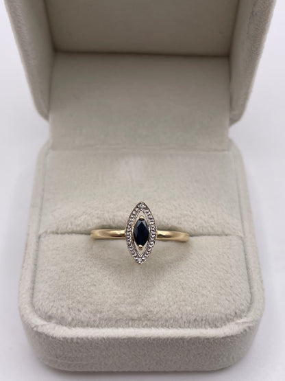 9ct gold sapphire and diamond ring
