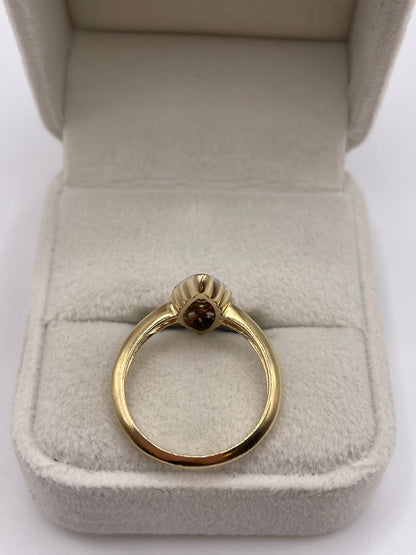 9ct gold cz navette ring